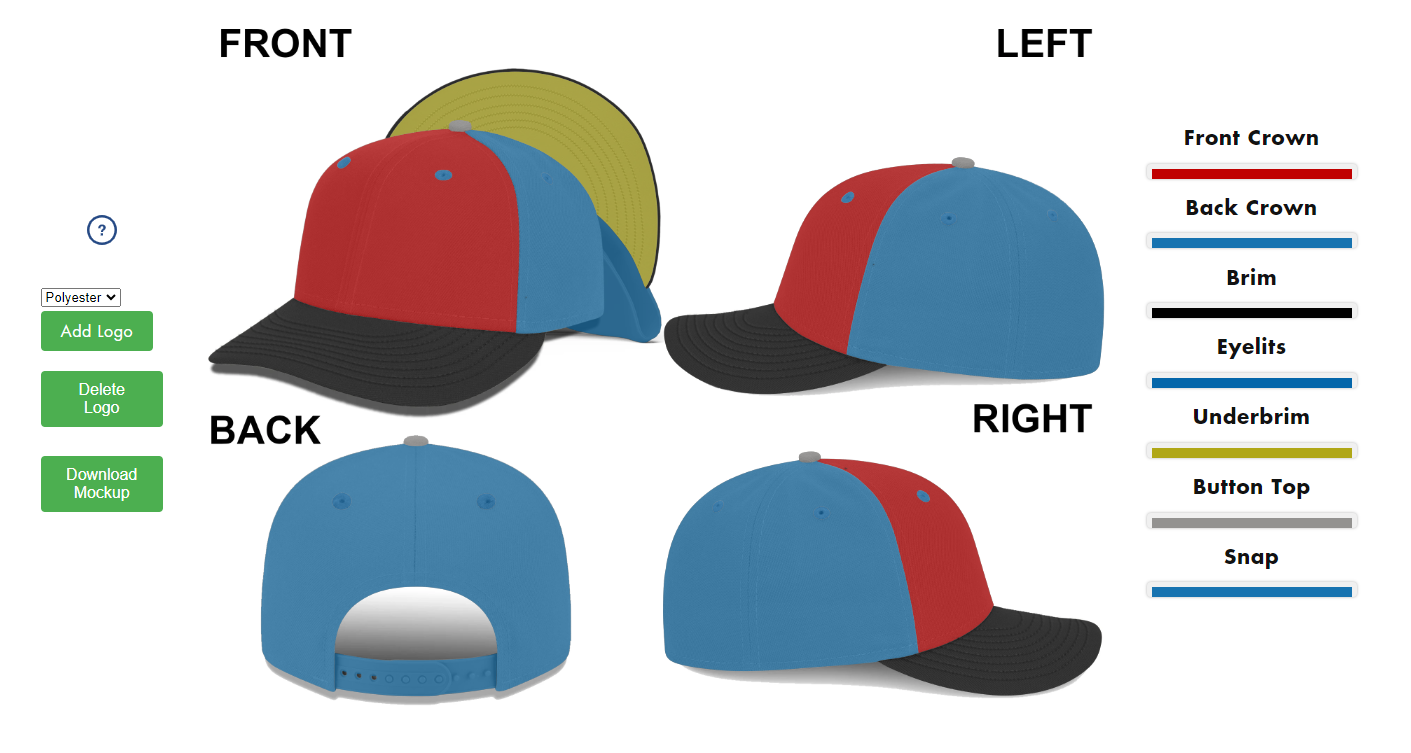 Hat Mockup Template (6 panel Snapback)